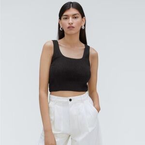 Everlane Cotton Merino Cami, Black Size S NWOT
